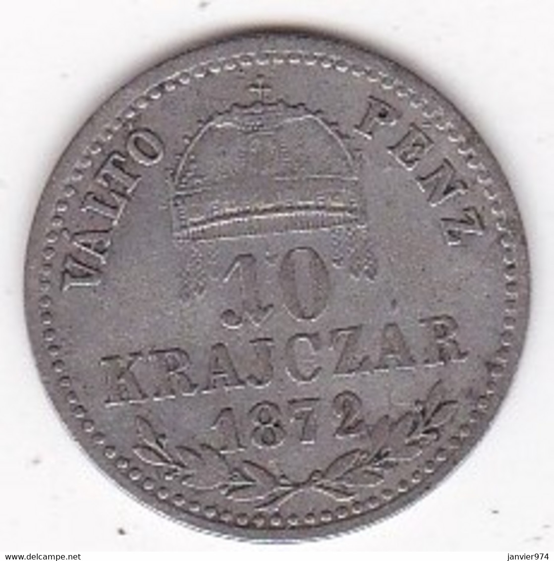 Hongrie . 10 Krajczar 1872 Franz Joseph I, En Argent. KM# 451.1 - Ungarn