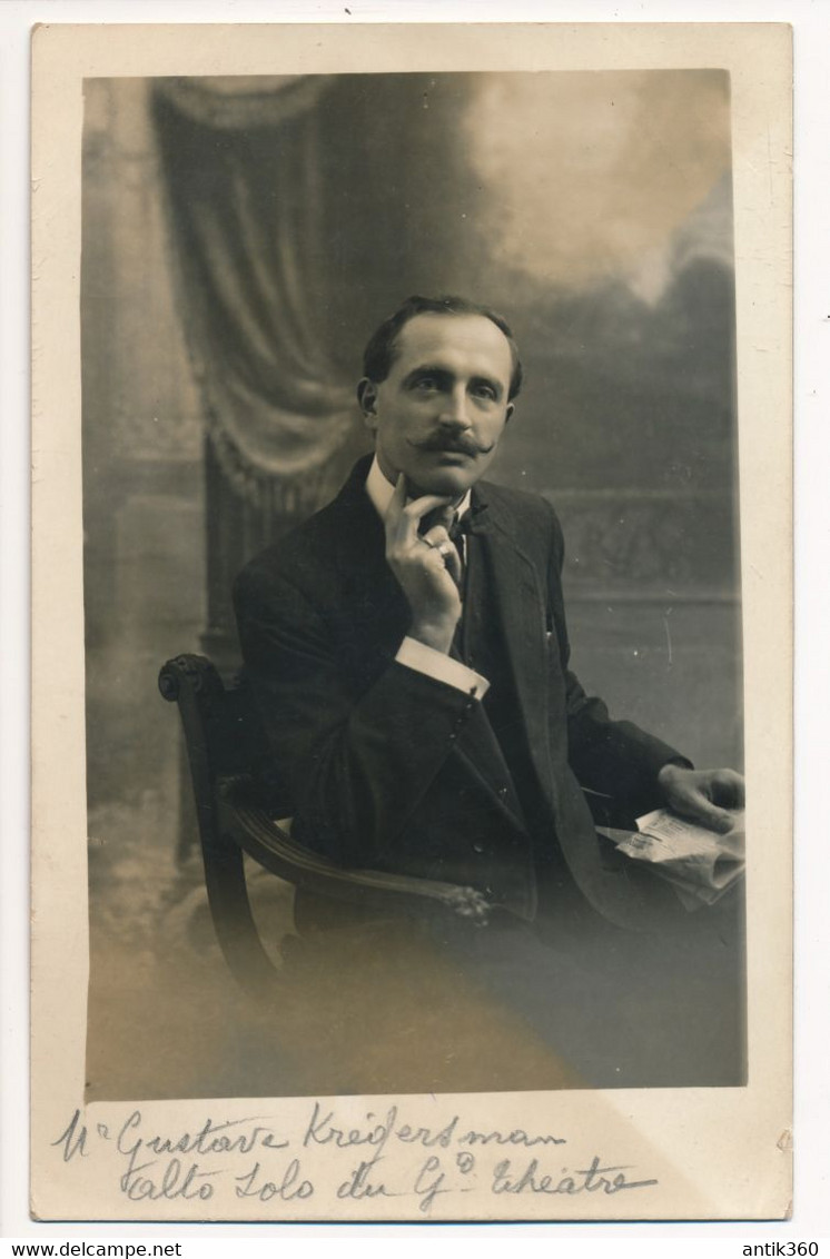 Photographie Ancienne Photo Portrait D'un Artiste Angevin Gustave Krégersman Alto Solo Photo Laurioux Angers - Personnes Identifiées