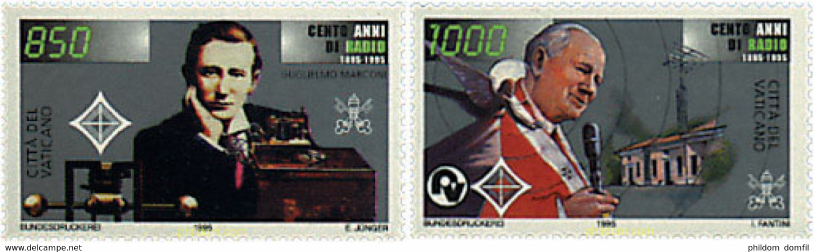 30694 MNH VATICANO 1995 CENTENARIO DE LA RADIO - Oblitérés