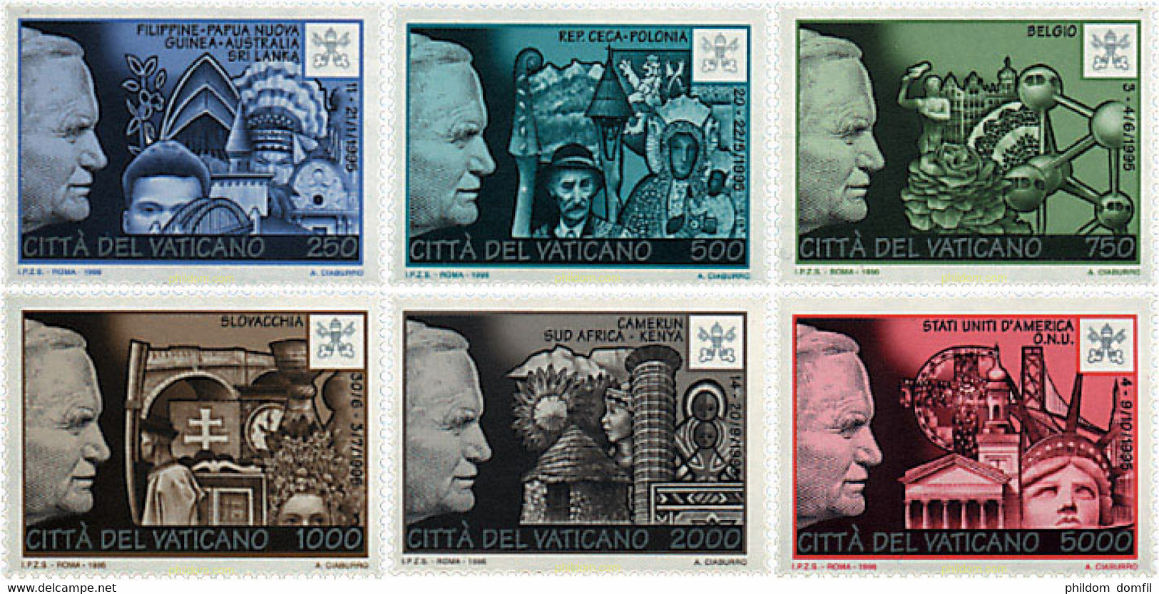 59974 MNH VATICANO 1996 VIAJES DEL PAPA JUAN PABLO II - Used Stamps