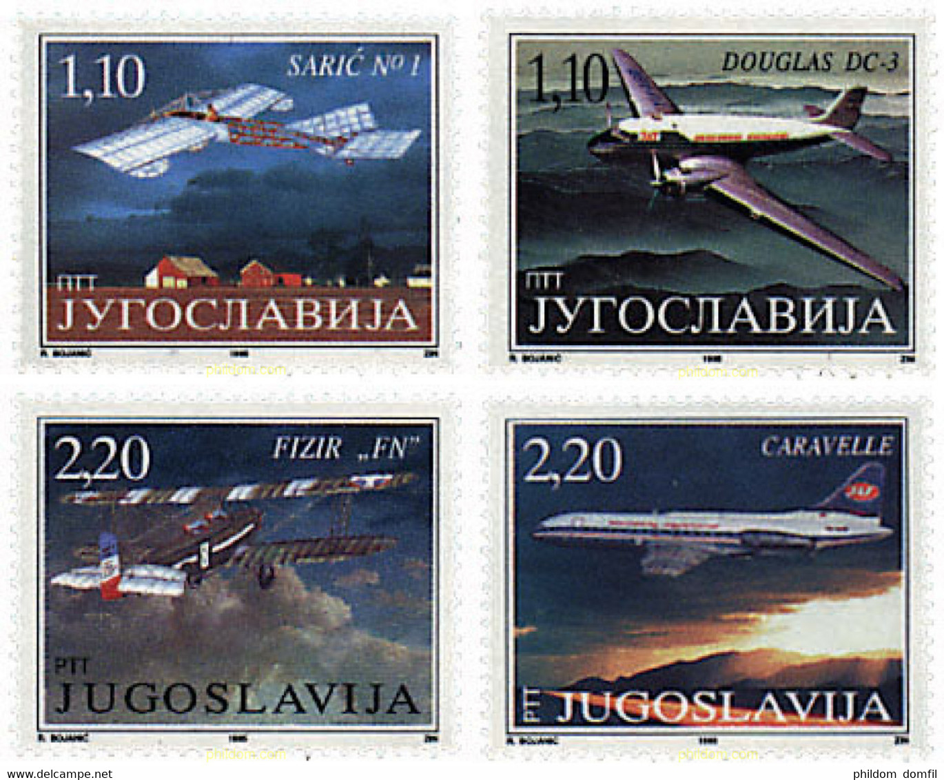 34362 MNH YUGOSLAVIA 1995 AVIONES ANTIGUOS - Usati