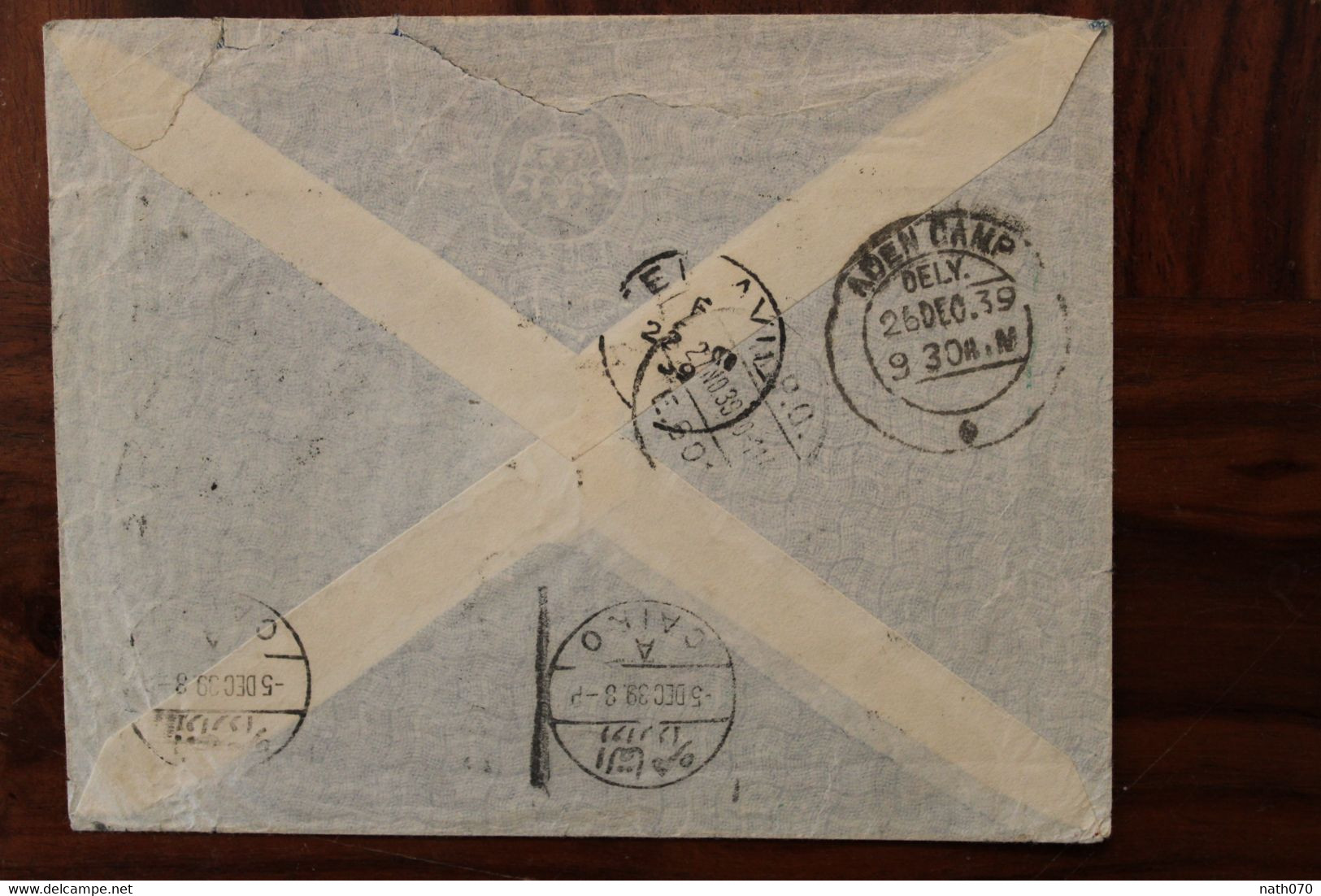 1939 Al Sarafand Aden Yemen LEVANT Heliopolis Egypt Censor Cover Palestine Palästina Israel Rare ! RRR - Palestine