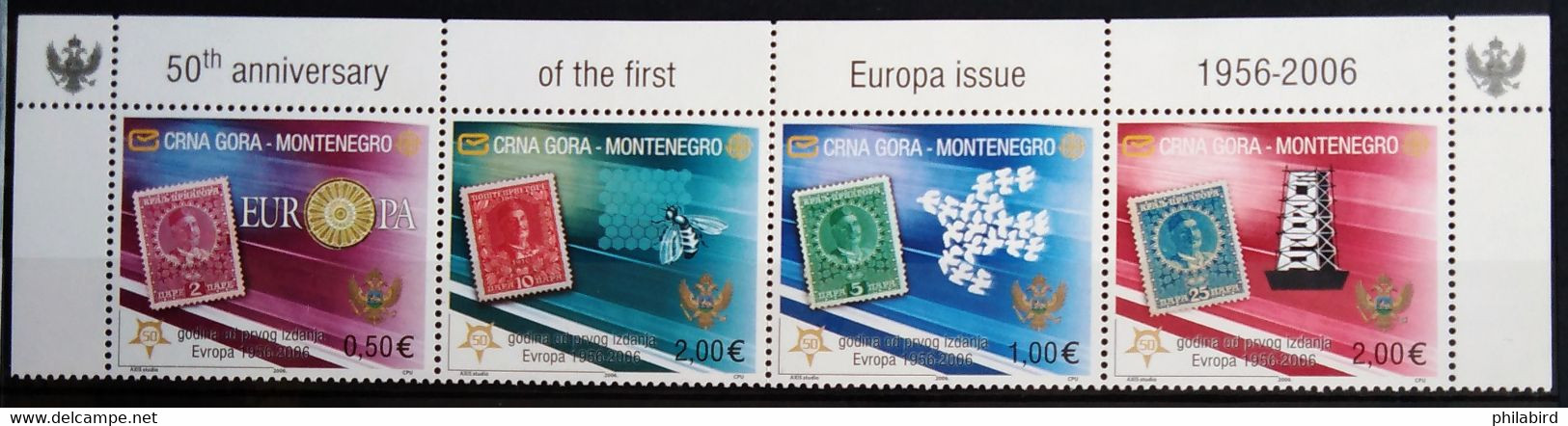 EUROPA 2006 - MONTENEGRO          Les 50 Ans Du 1° Timbre EUROPA             N° 118/121                NEUF** - 2006