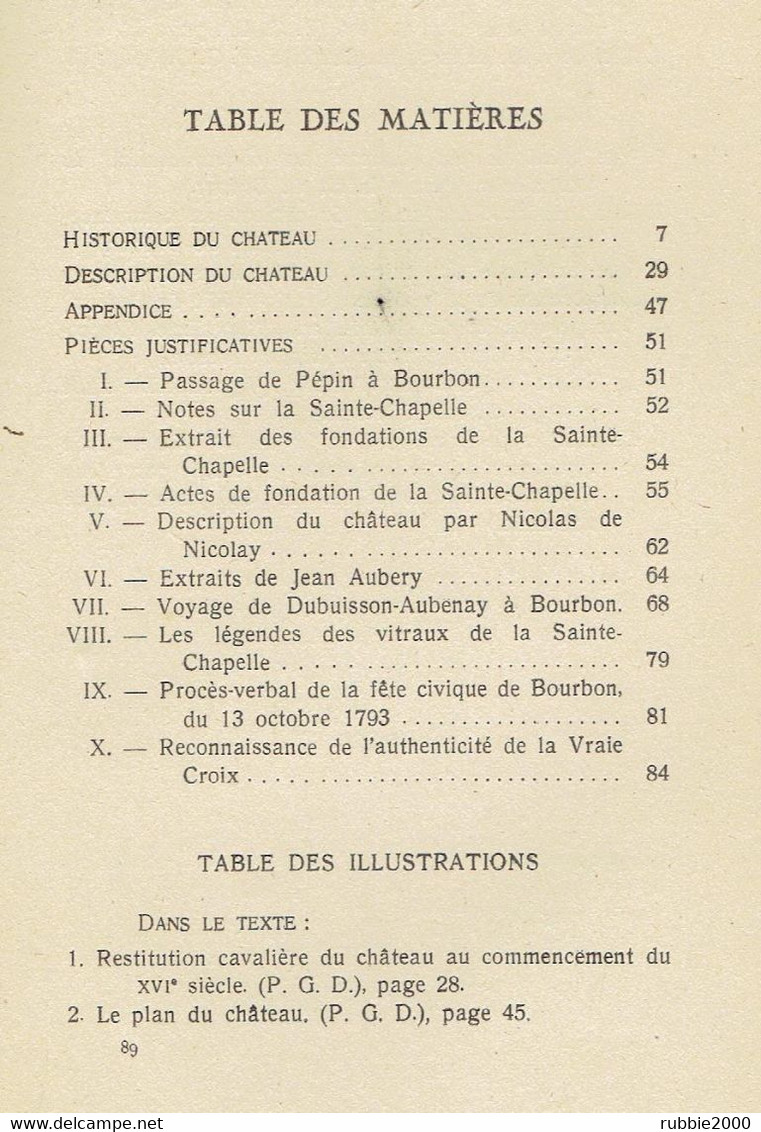 LE CHATEAU DE BOURBON L ARCHAMBAULT 1947 PAR GELIS DIDOT HISTORIQUE ILLUSTRE EDITEUR CREPIN LEBLOND A MOULINS - Auvergne