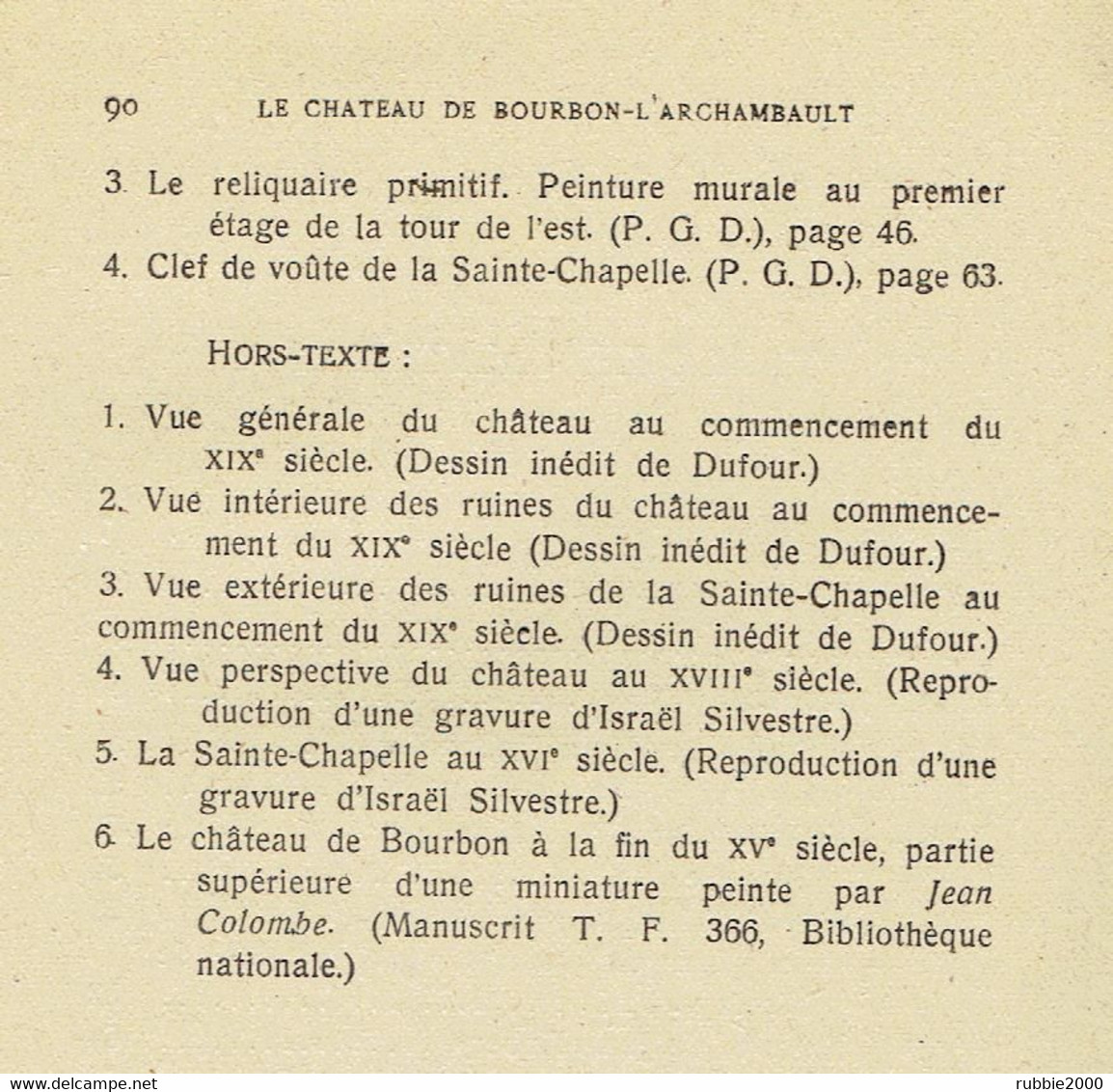 LE CHATEAU DE BOURBON L ARCHAMBAULT 1947 PAR GELIS DIDOT HISTORIQUE ILLUSTRE EDITEUR CREPIN LEBLOND A MOULINS - Auvergne