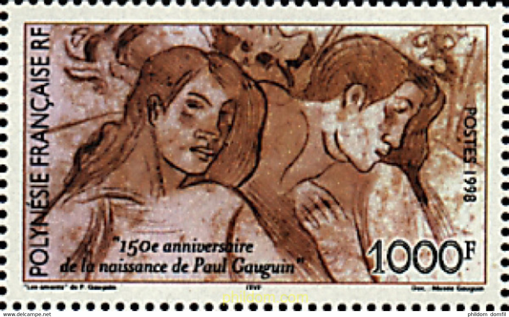 35579 MNH POLINESIA FRANCESA 1998 150 ANIVERSARIO DEL NACIMIENTO DEL PINTOR PAUL GAUGUIN - Gebruikt