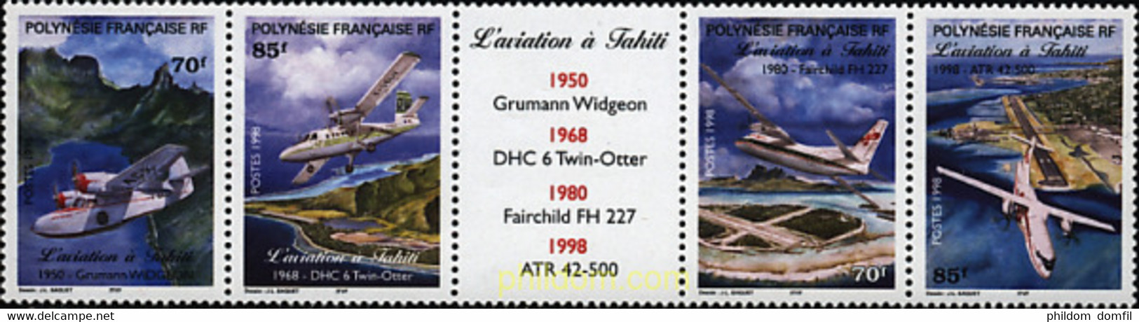 6917 MNH POLINESIA FRANCESA 1998 LA AVIACION DE TAHITI - Used Stamps