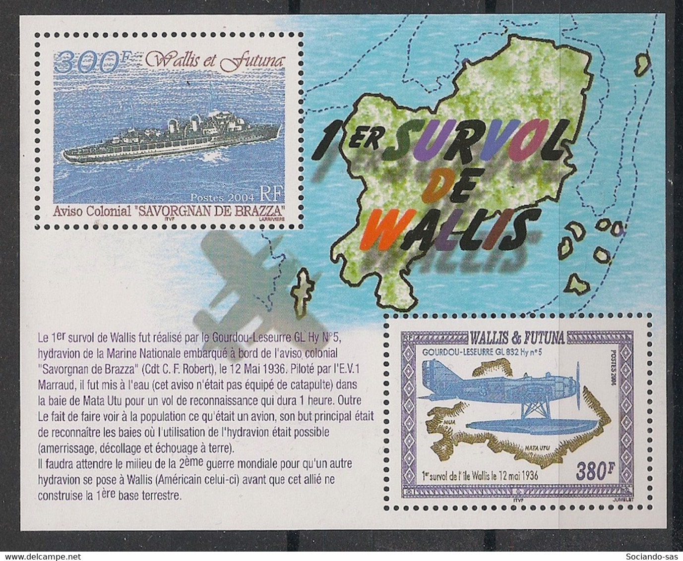 WALLIS ET FUTUNA - 2004 - Bloc Feuillet BF N°Yv. 15 - 1er Survol - Neuf Luxe ** / MNH / Postfrisch - Blocs-feuillets