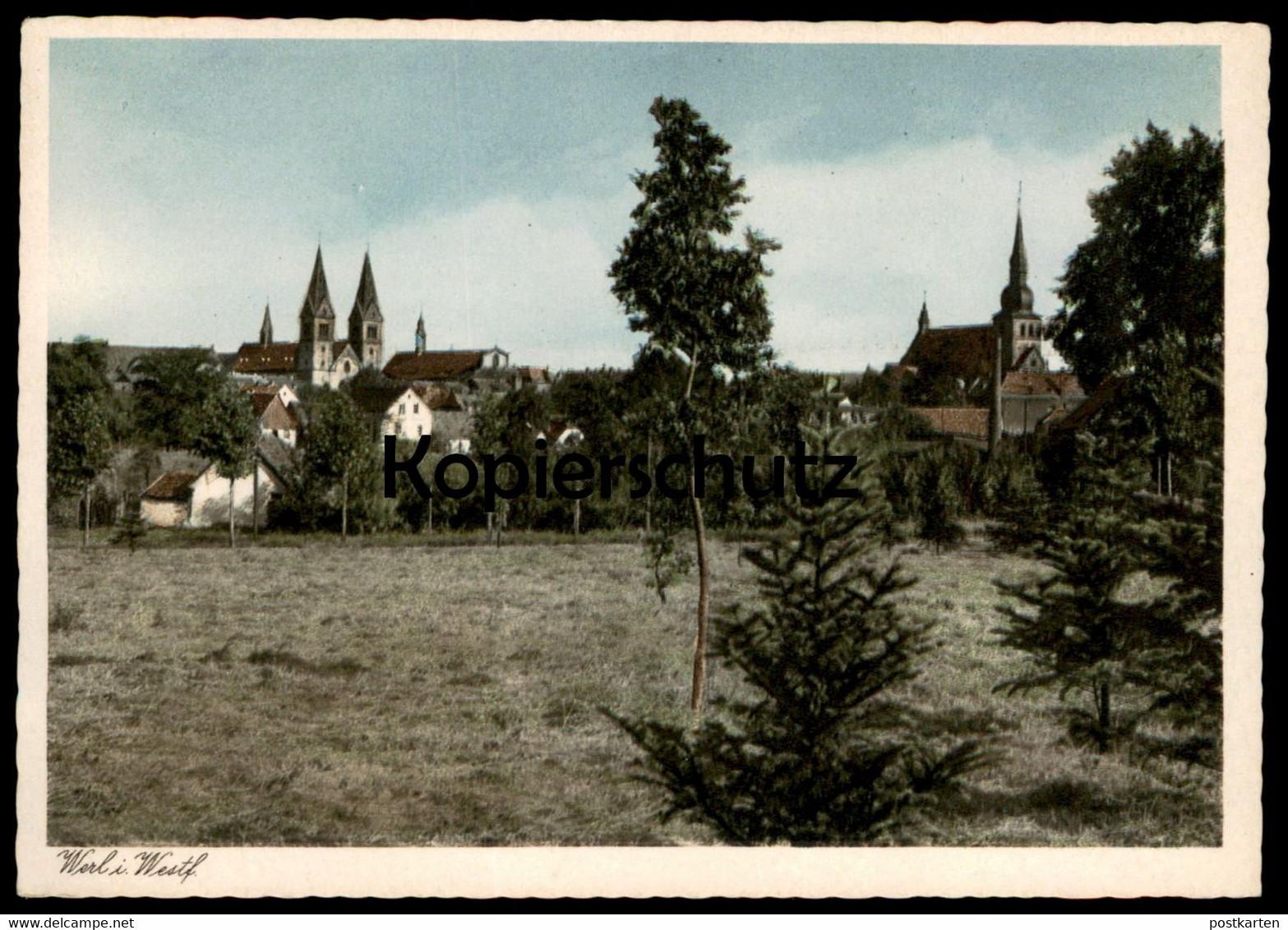 ALTE POSTKARTE WERL IN WESTFALEN PANORAMA Ansichtskarte Postcard Cpa AK - Werl