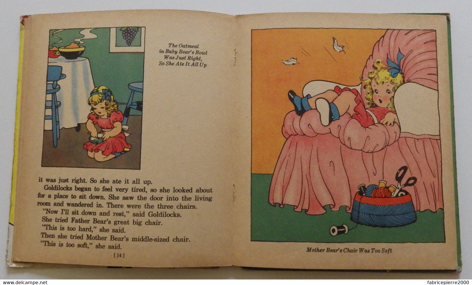 THE THREE BEARS Whitman Publishing 1938 Ill E. Hays Les 3 Ours Boucle D'or Grimm Conte - Sprookjes & Fantasie