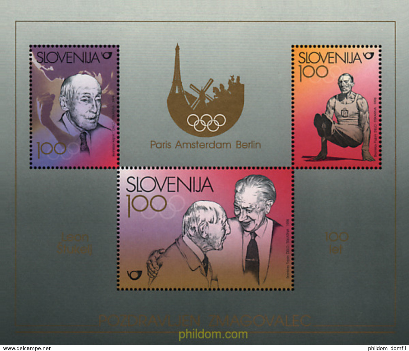 31041 MNH ESLOVENIA 1998 HOMENAJE AL GIMNASTA LEON STUKELJ - Ete 1924: Paris