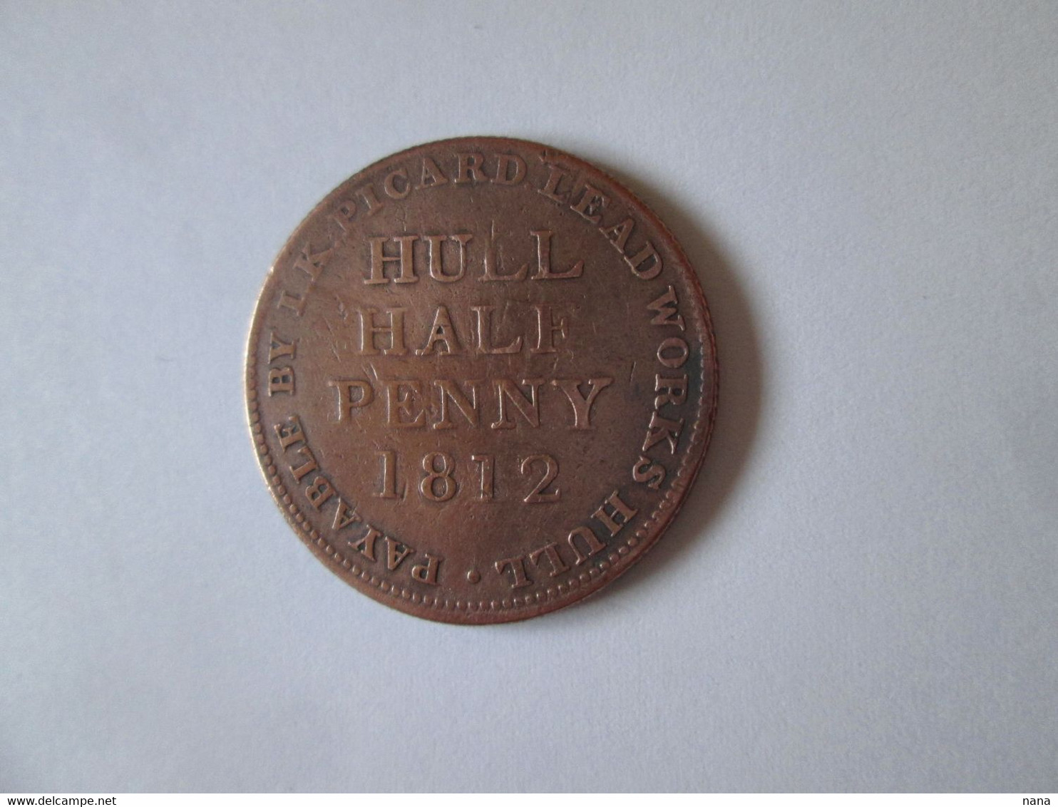 Jeton De Cuivre Des Grande Bretagne:Hull Half Penny 1812/Great Britain 1812 Hull Half Penny Cooper Token - Monetary/Of Necessity