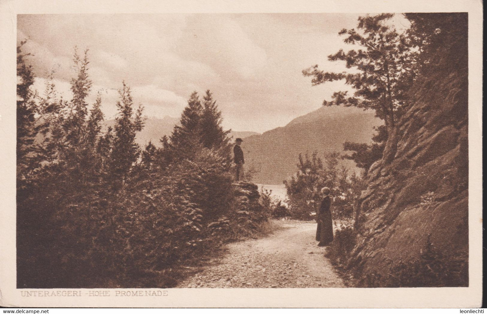 AK: 1921 Unterägeri - Hohe Promenade. Gelaufen - Unterägeri