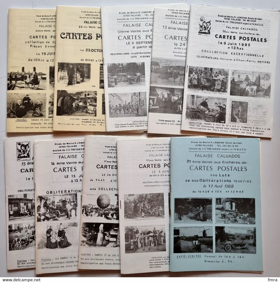 Lot 29 Catalogues Ventes/Enchères De Cartes Postales Anciennes à FALAISE (Calvados) Régionalisme (illustrations) /R107 - Livres & Catalogues