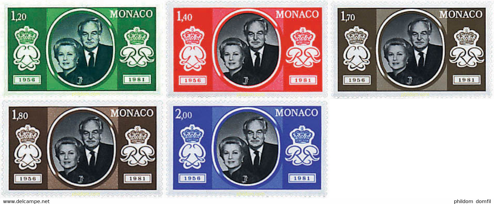 32546 MNH MONACO 1981 25 ANIVERSARIO DE LA BODA PRINCIPESCA - Other & Unclassified