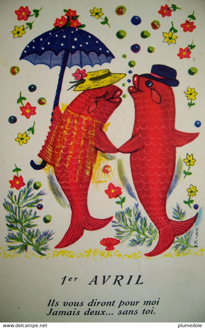 Lot De 2 Cpa , Poissons Humanisés , 1 Er AVRIL , POISSON ROMANTIQUE , DRESSED RED FISHES LOVERS  EDIT G PICARD LA ROSE - 1er Avril - Poisson D'avril