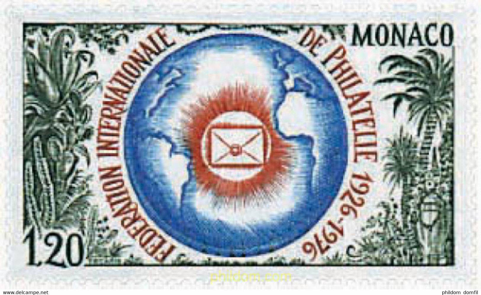 32415 MNH MONACO 1976 50 ANIVERSARIO DE LA FUNDACION DE LA FEDERACION INTERNACIONAL DE FILATELIA - Other & Unclassified