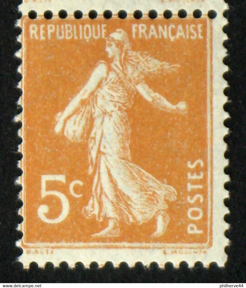 N° 158 5c Orange SEMEUSE CAMEE Neuf N** TB Cote 305€ Roulette De 6 - Coil Stamps