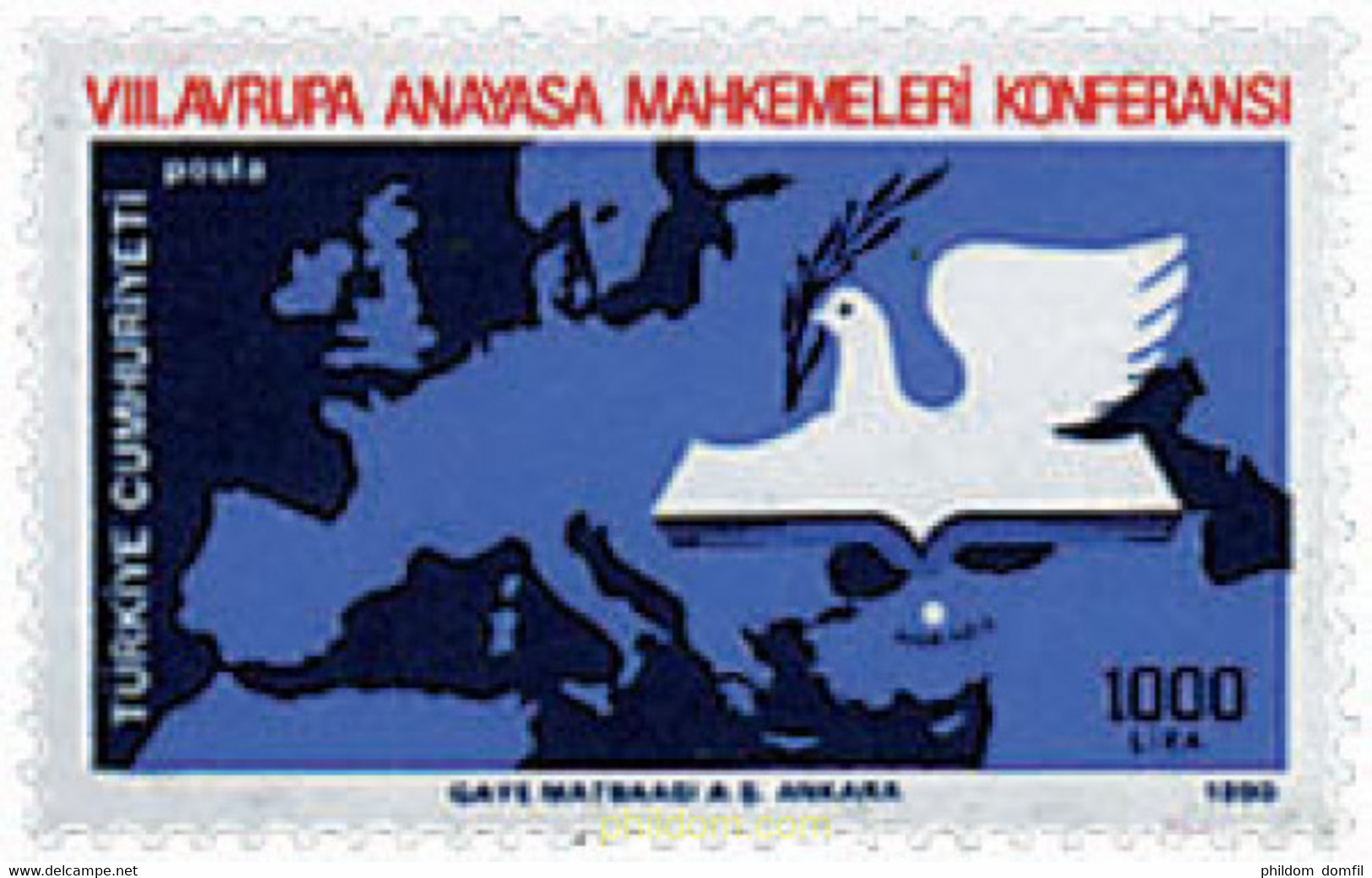 33122 MNH TURQUIA 1990 8 CONFERENCIA DE LA CORTE SUPREMA EUROPEA - Collections, Lots & Séries