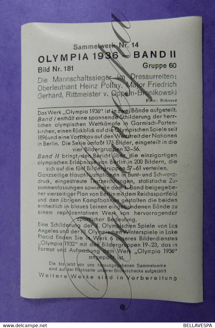 OLYMPIA 1936 Deutsche Propaganda Swastika. lot x 16 Bilder chromo 1940-1945