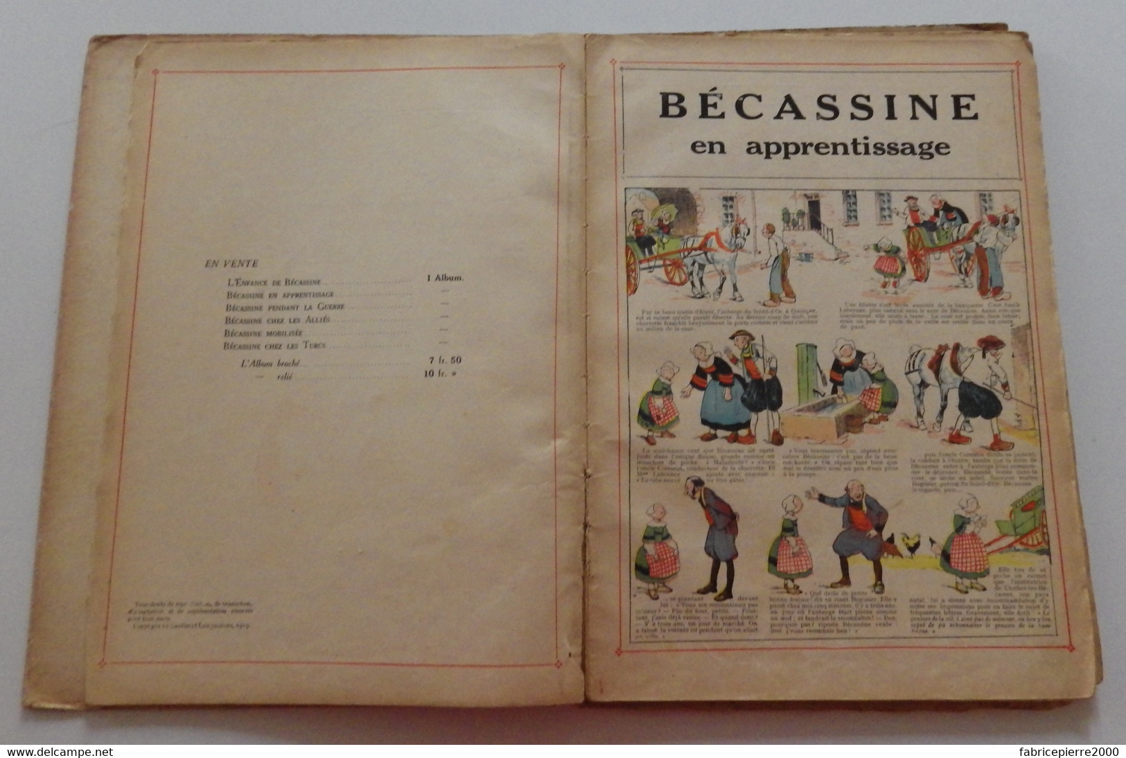 BECASSINE EN APPRENTISSAGE 1919 ill Pinchon Caumery Edition de la Semaine de Suzette  EO