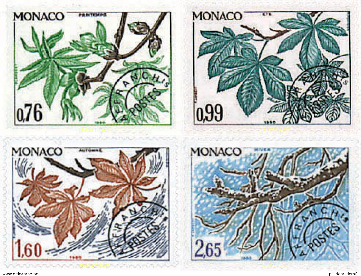 95425 MNH MONACO 1980 LAS CUATRO ESTACIONES DEL CASTAÑO - Other & Unclassified