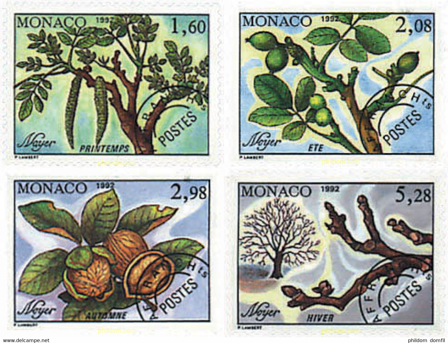 95448 MNH MONACO 1992 LAS CUATRO ESTACIONES DEL NOGAL - Otros & Sin Clasificación