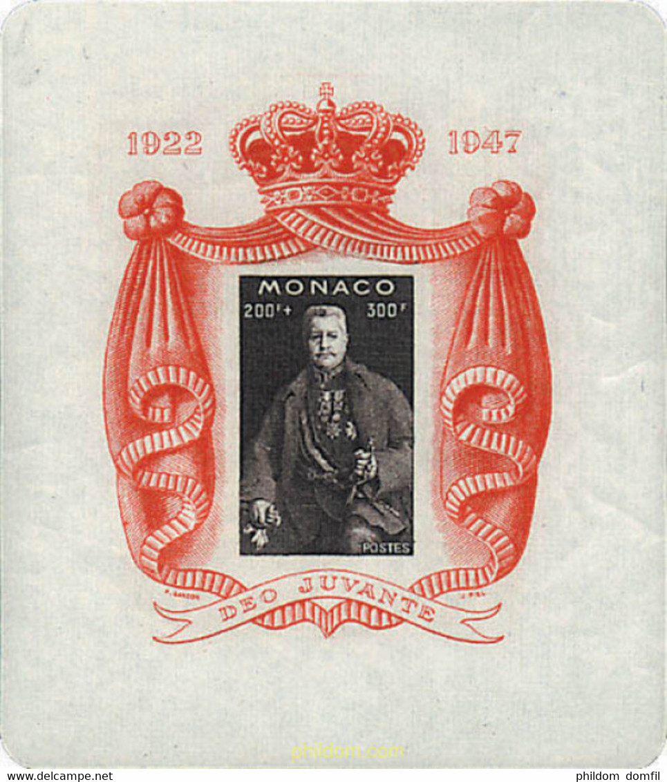 366999 HINGED MONACO 1947 25 ANIVERSARIO DEL REINADO DEL PRINCIPE LUIS II - Autres & Non Classés