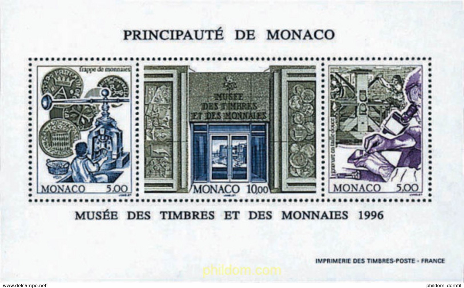 32490 MNH MONACO 1996 MUSEO DE LOS SELLOS Y DE LAS MONEDAS - Autres & Non Classés