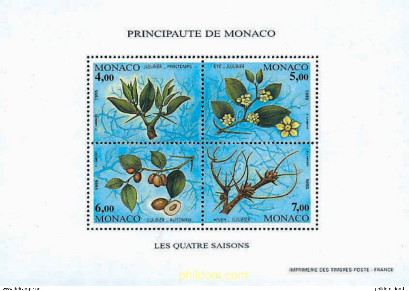 97041 MNH MONACO 1995 LAS CUATRO ESTACIONES DEL AZUFAIFO - Autres & Non Classés