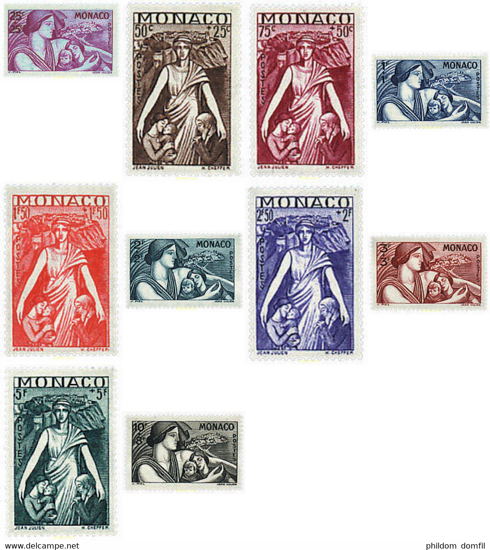 82829 MNH MONACO 1941 PROTECCION PARA LA MADRE Y EL HIJO - Andere & Zonder Classificatie