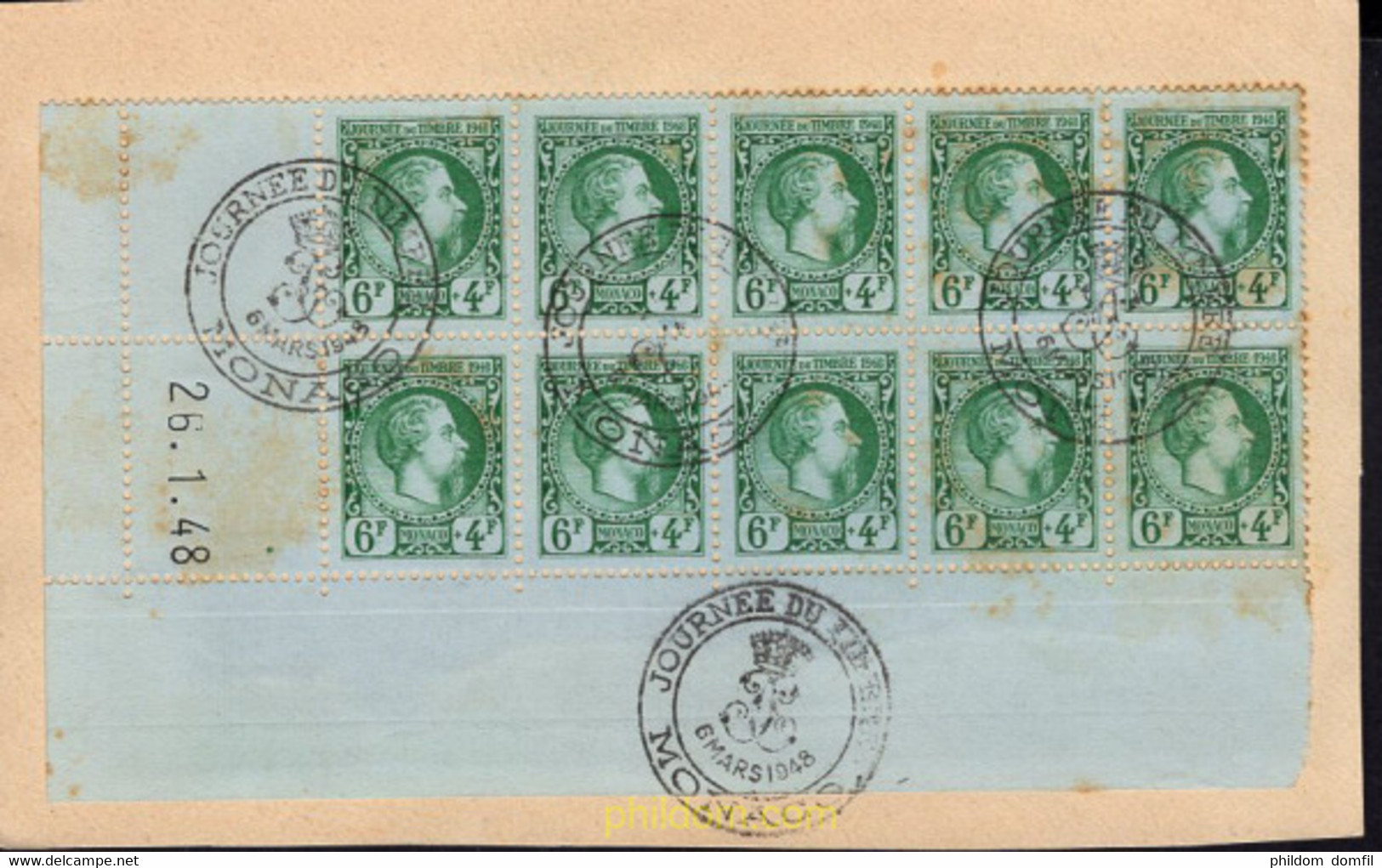 20788 MNH MONACO 1948 DIA DEL SELLO - Other & Unclassified