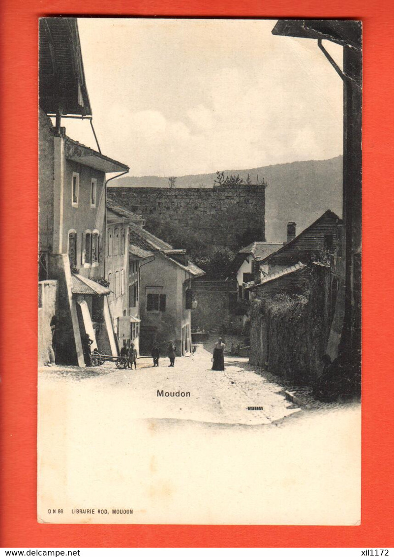 ZSK-21  Moudon Ruelle ANIME.  Circulé 1907  DN 86 Librairie ROD - Moudon