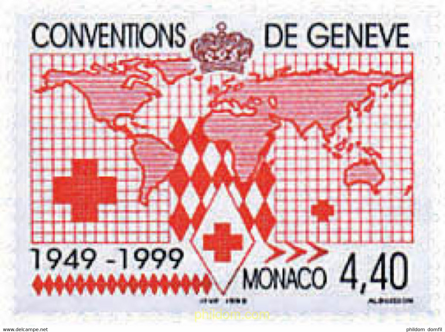 46421 MNH MONACO 1999 50 ANIVERSARIO DE LA CONVENCION DE GINEBRA - Autres & Non Classés