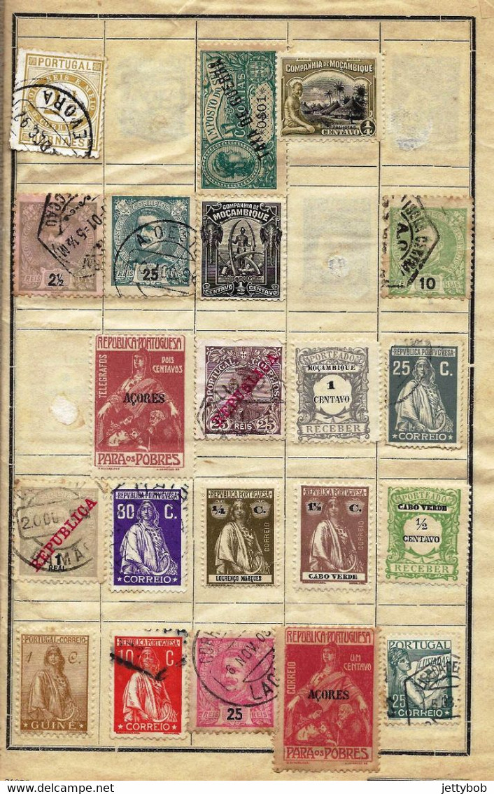 PORTUGAL & COLONIES Small Collection Of 90 Stamps Mint & Used (all Hinged) In Home-made Booklet - Collections