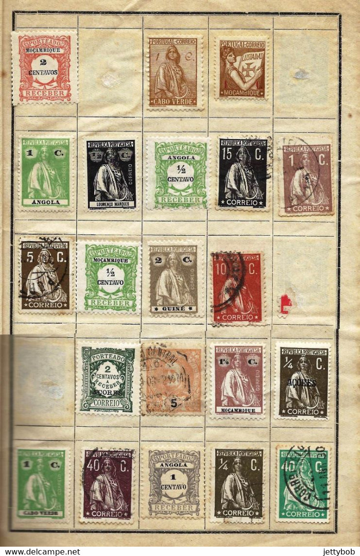 PORTUGAL & COLONIES Small Collection Of 90 Stamps Mint & Used (all Hinged) In Home-made Booklet - Lotes & Colecciones