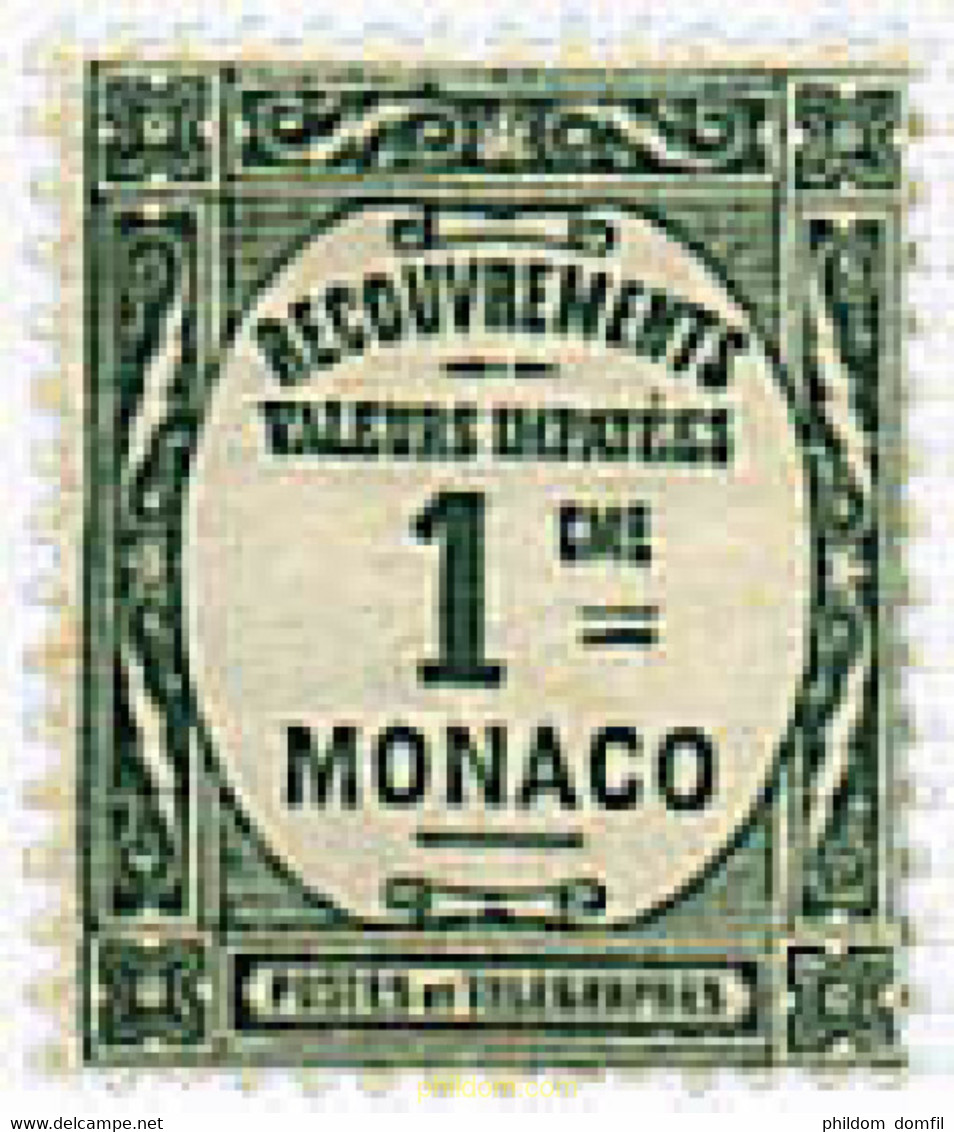 227664 HINGED MONACO 1925 CIFRAS - Otros & Sin Clasificación