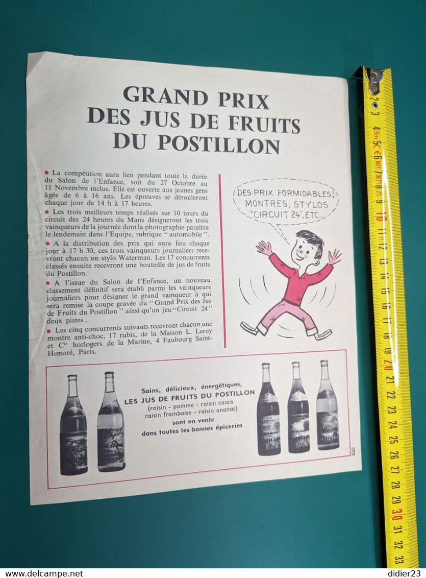 PUBLICITE JUS DE FRUIST POSTILLON SALON DE L'ENFANCE  AUTOMOBILE CIRCUIT 24 ALBI - Alcools