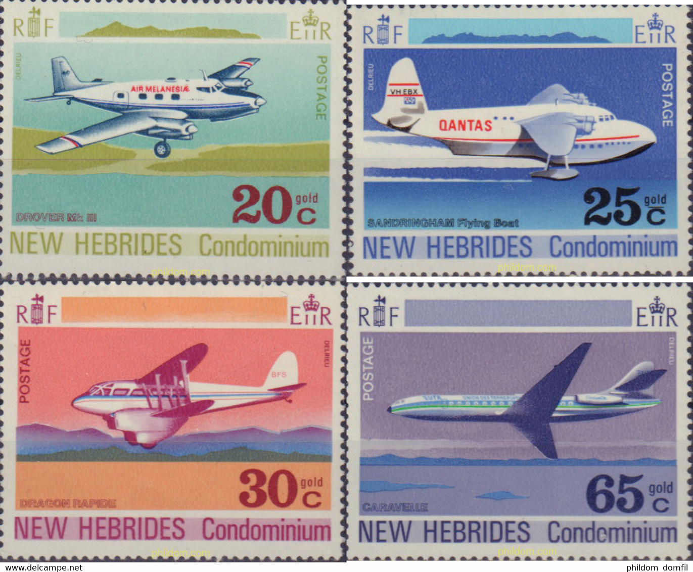 584707 MNH NUEVAS HEBRIDAS 1972 AVIACION - Colecciones & Series