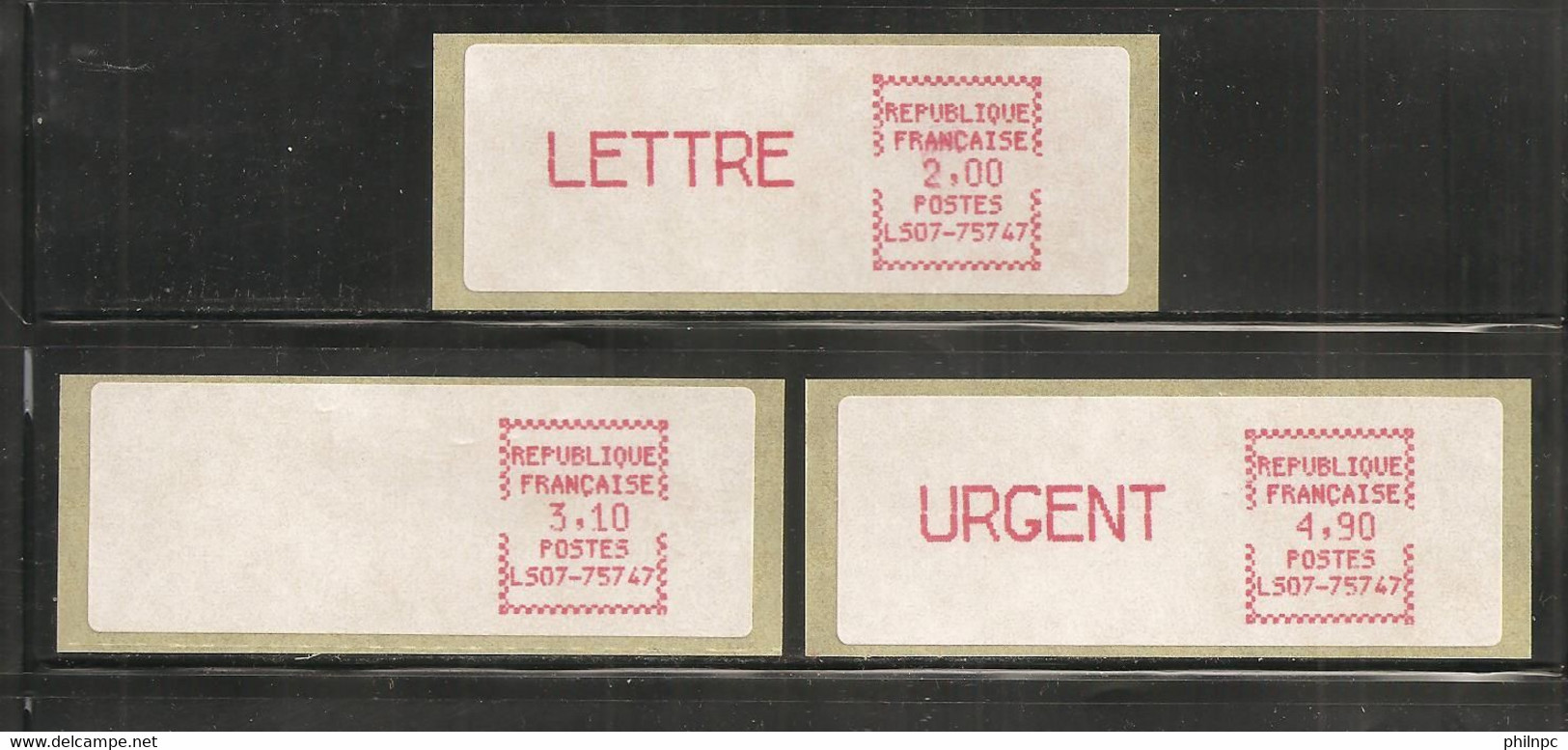 France, Distributeur, 69, 70, 71, LS 07, 75747, Neuf **, TTB, 3 Timbres Avec Support - 1981-84 LS & LSA Prototypen