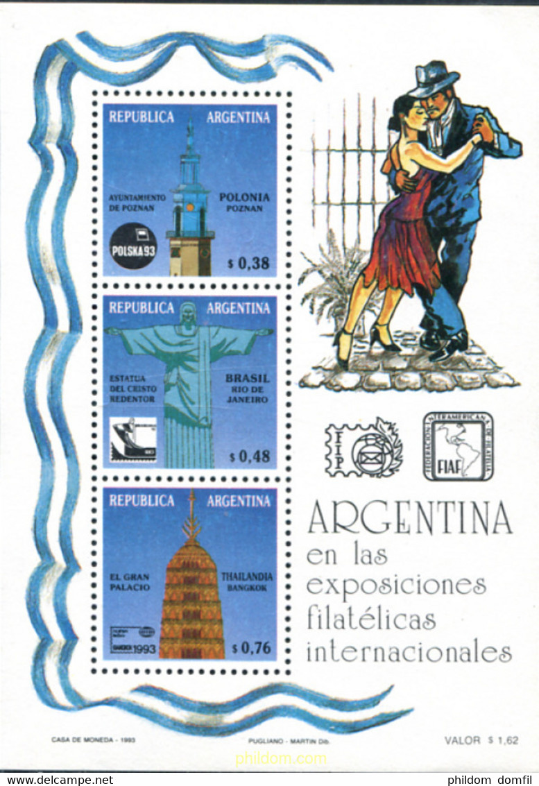 159372 MNH ARGENTINA 1993 ARGENTINA EN LAS EXPOSICIONES FILATELICAS DE 1993 - Usados