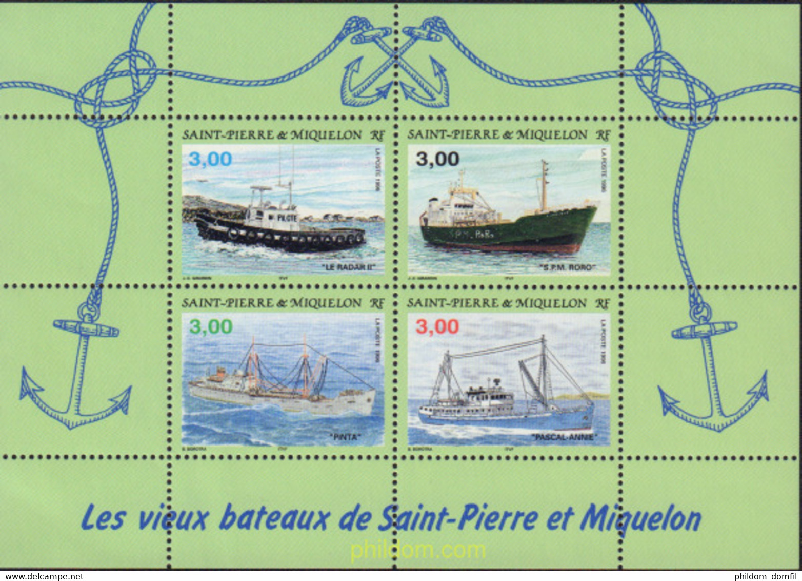 51110 MNH SAN PEDRO Y MIQUELON 1996 LOS BARCOS DE SAN PEDRO Y MIQUELON - Usati