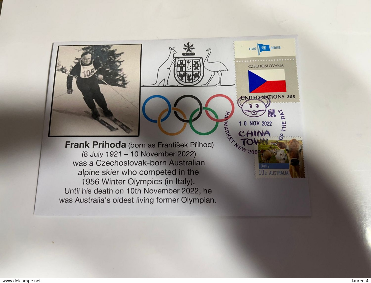 (1 M 45) Australia Oldest OLYMPIAN Died At Aged 101 - Frank Prihoda (born In Czechoslovakia) - Winter Games Italy 1956 - Invierno 1956: Cortina D'Ampezzo