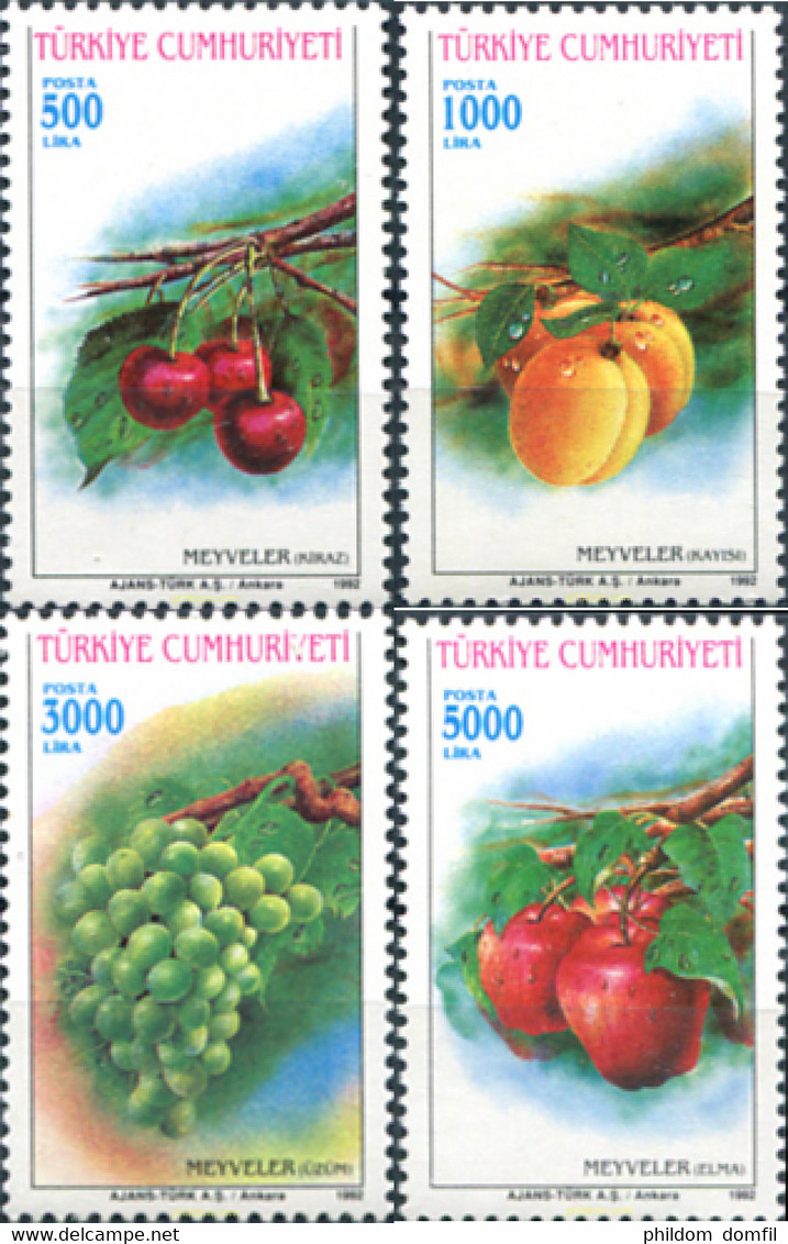 37129 MNH TURQUIA 1992 FRUTOS - Collections, Lots & Séries