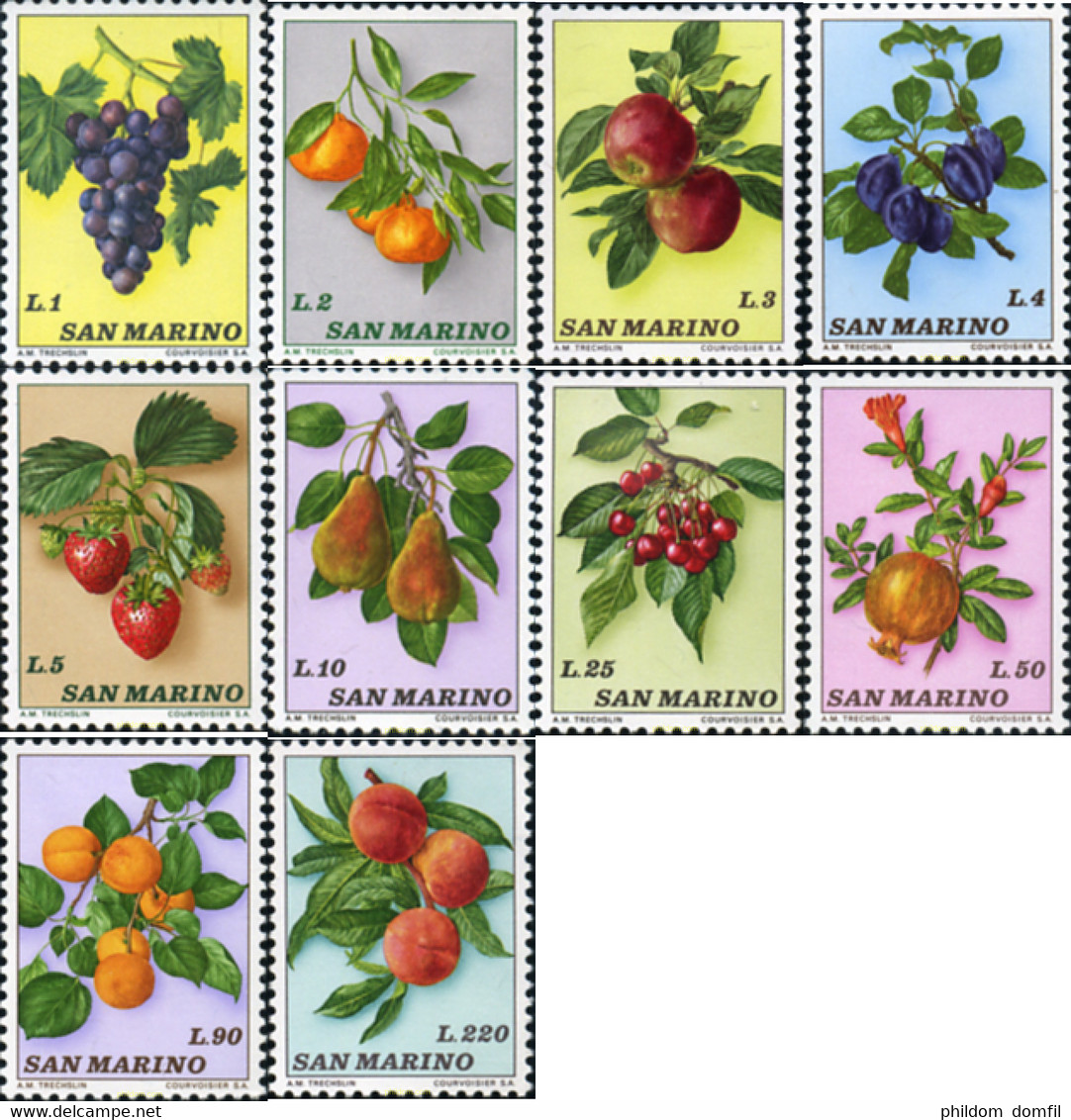 93180 MNH SAN MARINO 1973 FRUTAS - Used Stamps