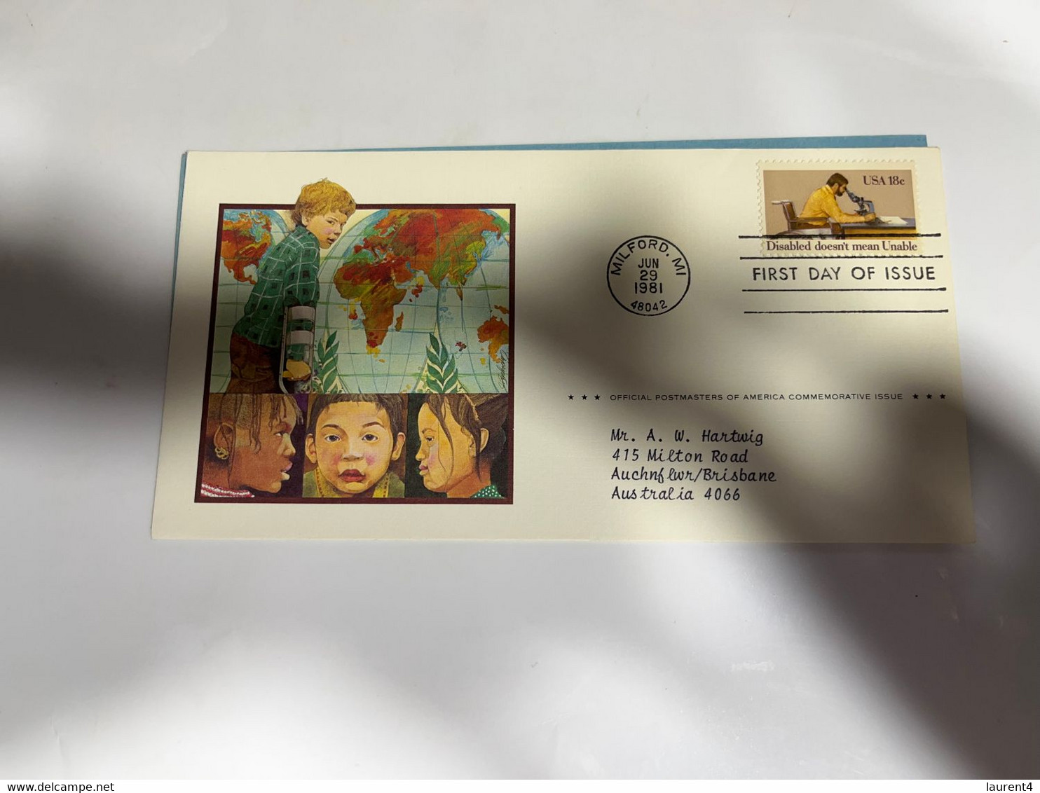 (1 M 47) USA FDC Covers (with Insert) - Year Of Disabled Persons (1 Cover) 1981 - 1981-1990