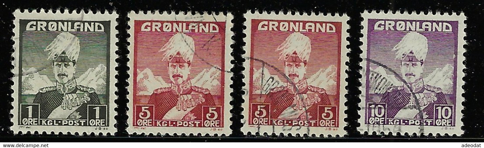 GREENLAND 1938-1946 SCOTT 1,2,4 USED - Oblitérés