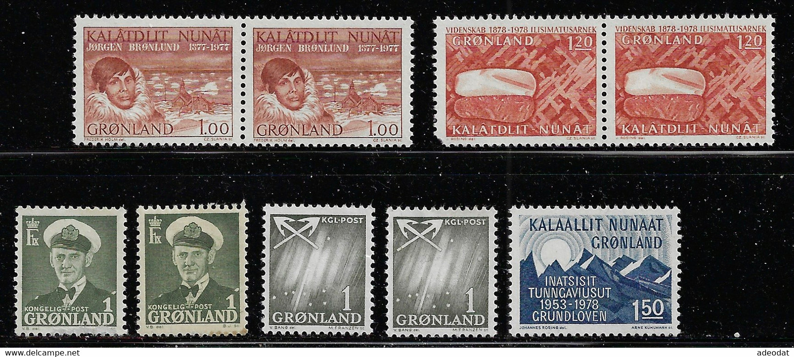 GREENLAND 1950-60 SCOTT 28-34,36 USED - Oblitérés