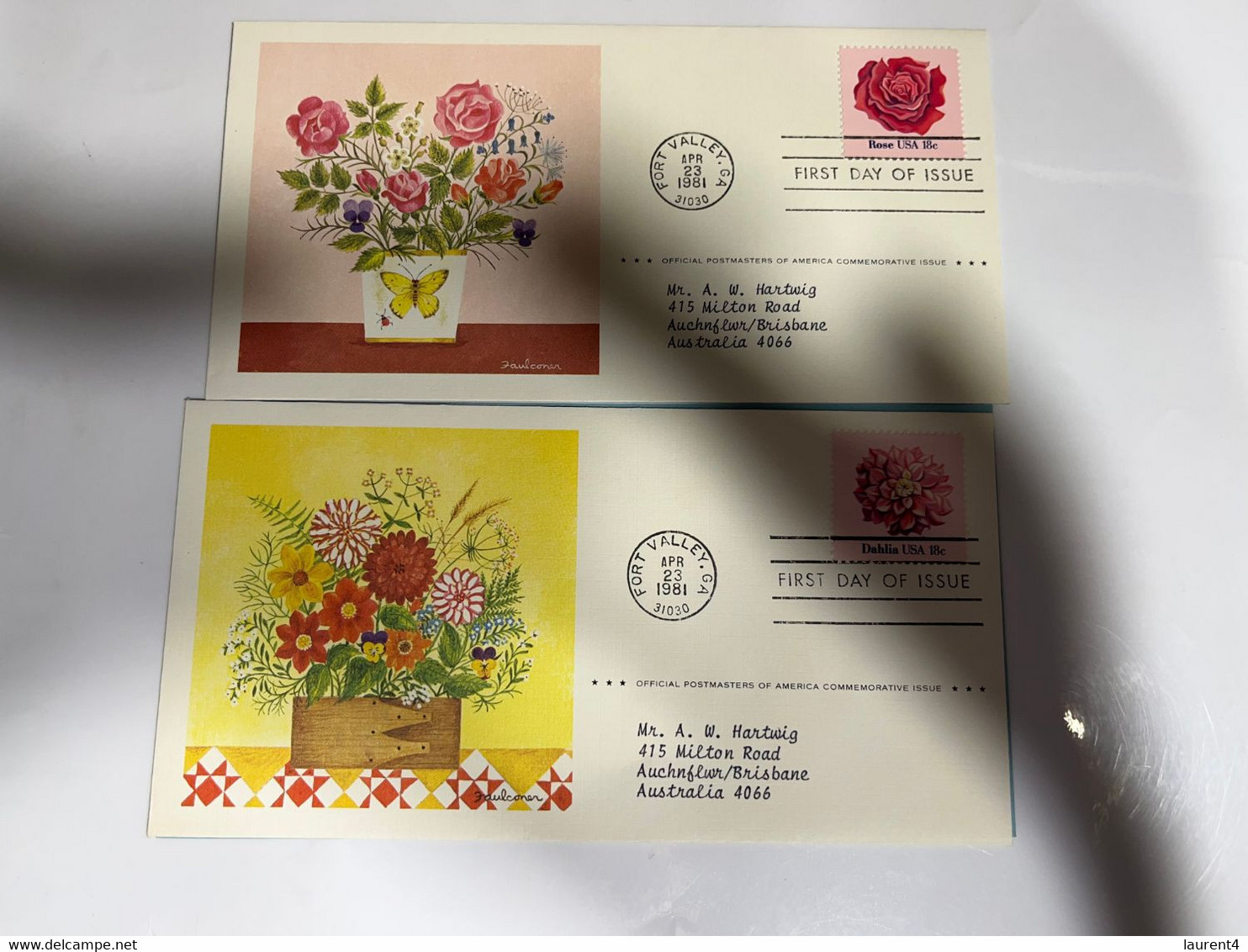 (1 M 47) USA FDC Covers (with Insert) - Flowers (4 Cover) 1981 - 1981-1990