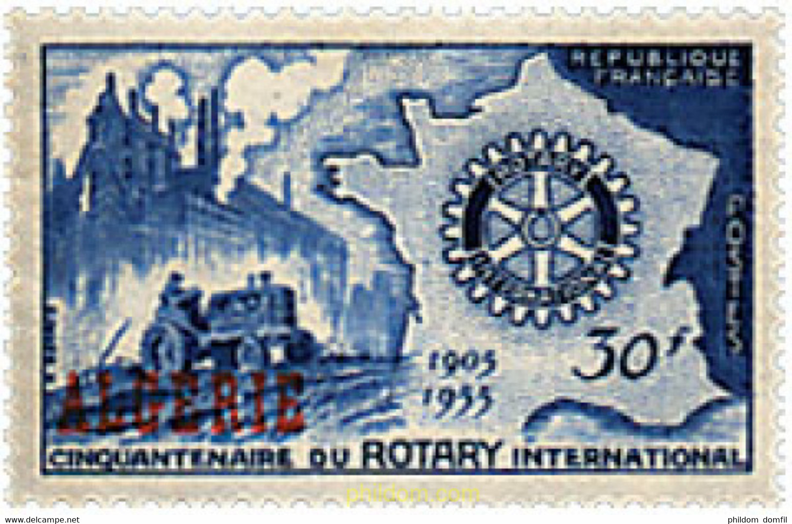 39171 MNH ARGELIA 1955 50 ANIVERSARIO DEL CLUB ROTARY INTERNACIONAL - Collections, Lots & Séries